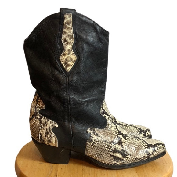 Code West Shoes - Code West Black Leather Western Boots